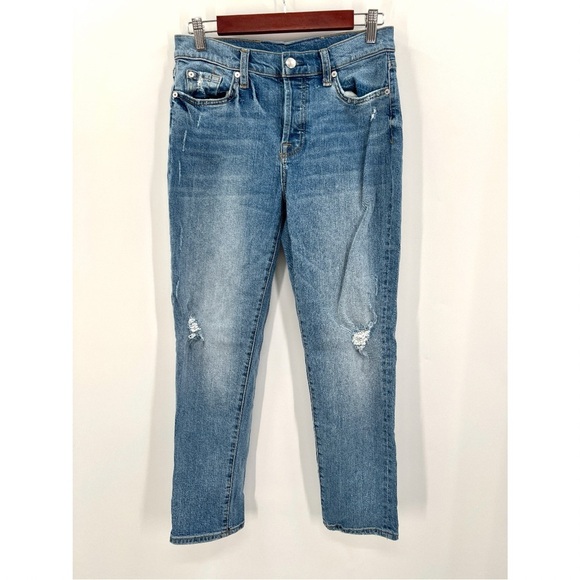7 FOR ALL MANKIND Woman's Josefina Hidden Button Fly Denim Jeans Size 28 - Picture 1 of 14